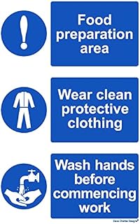 Hygiene Catering - Food Preparation Area Sign - Self Adhesive Vinyl Sticker A4 200mm x 300mm The clearest Health and safety signs