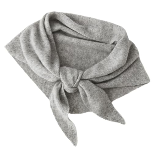 Knit Cashmere Triangle Scarf for Women Knitted Head Scarf Y2k Neckerchief Old Money Aesthetic Accessories (Grey)