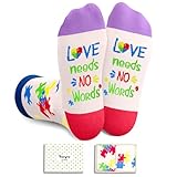 HAPPYPOP Gifts for Kids with Autism - Socks for Autistic Boys Girls, Autism Awareness Gifts for 7-9 Years Old