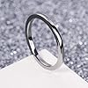 Cloyo Womens Rings Silver Tungsten Ring 2mm Dome Wedding Band for Her Size P #3