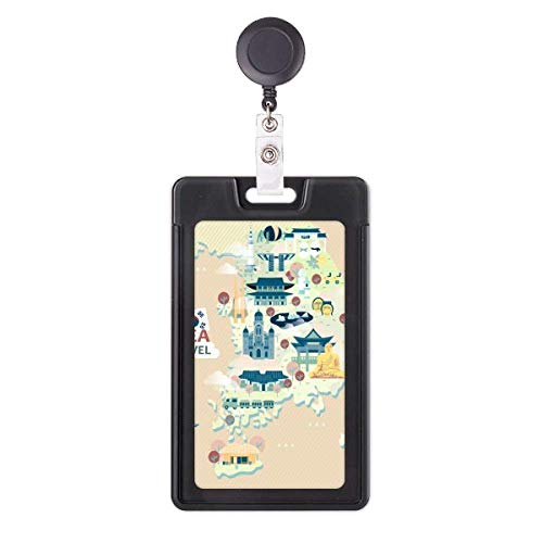 Étui rétractable pour badge Travel in Korea anti-perte de carte