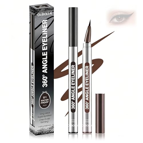 2 Pièce Eye Liner,Eye Liner Crayon Rotatif 360°,Pointe Eyeliner Précise,Eyeliner Waterproof,pour Tracé Net,Sèche Rapidement,Pour Maquillage Des Yeux
