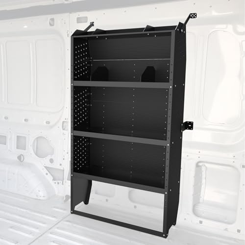MELIPRON 32''W x 60''H x 13''D Cargo Van Shelving Fit for Ford Transit, Promaster, Sprinter, Chevy Express Mid/High Roof Steel Cargo Van Shelves Storage