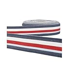  STP Disquette 25m Ruban Gros Grain Stripes Bleu Marine - Taille 35mm