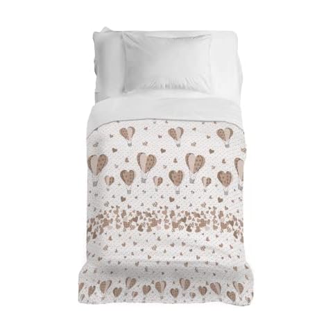 PENSIERI DELICATI Cotton Bedspread with Hot Air Balloon Cover