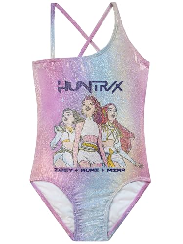 KPop Demon Hunters Swimwear Huntrix Girls Swimming Costume Girls Swimming Costumes One Piece 6-7 Years Purple