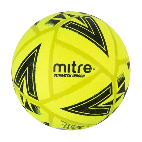 Mitre Unisex Ultimatch Indoor Football Shape Retention Ball Yellow/Blk 4