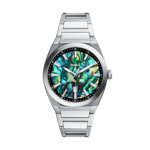 Fossil Reloj Analógico para Hombres de Cuarzo con Correa en Acero Inoxidable FS6114