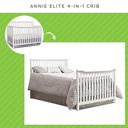 Image of Full-Size Conversion Kit Bed Rails for Sorelle Convertible Cribs - Solid Wood Rail - Toddler and Adult Bed Rail for Full-Size Beds - Essential Nursery & Baby Furniture (Model #221, White)