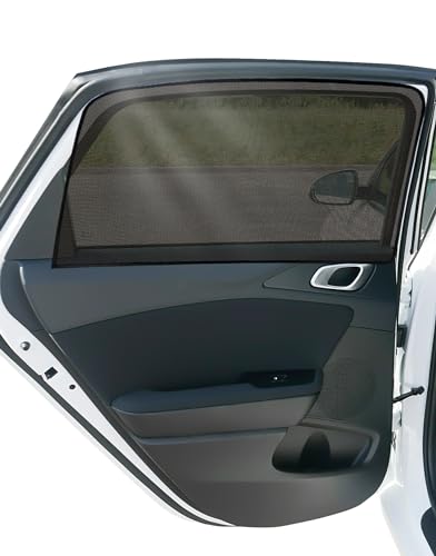 NebulaGlam 2 Unidades Parasol Magnético, Protección Solar Magnética para Automóviles, Estilo de Malla, Parasol Coche Bebe con Protección UV, para Ventana Trasera
