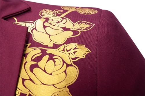 Vogrtcc Mens Fashion Print Suit Coat Casual Business Office Wedding Slim Fit Party Coat3