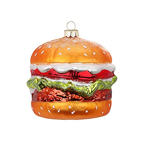 MAGIC Christbaumschmuck Weihnachtskugeln Figuren Glas mundgeblasen Weihnachtskugeln Weihnachtsschmuck Baumkugeln Baumschmuck, Burger, Glas, 10 cm, Figürlicher Glasschmuck