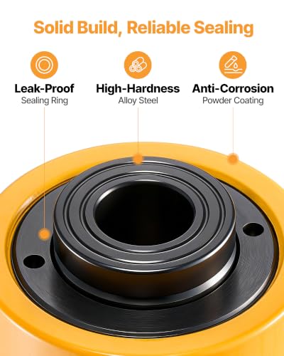 Image of VEVOR 20T 4Inch Hydraulic Cylinder Jack Hollow Single Acting Hydraulic Ram Cylinder 100mm Hydraulic Lifting Cylinders (20T 4Inch Hollow)