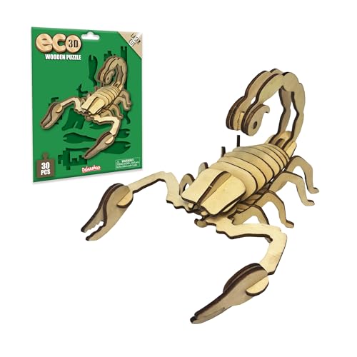 Rompecabezas de madera ecológico 3D, escorpión de Deluxebase. Kit de manualidades de rompecabezas 3D con temática animal. Juguetes de insectos de madera sostenibles. Kits de construcción de modelos
