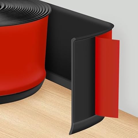 ToLanbbt 53 FT Baseboard Trim Molding Wall Base Cove Flexible Vinyl Self-Adhesive Base Trim, 4 IN Peel and Stick Avoid Dust Rubber Baseboard Trim for Bedroom, Garage, Office, School Cover Walls, Black Cover