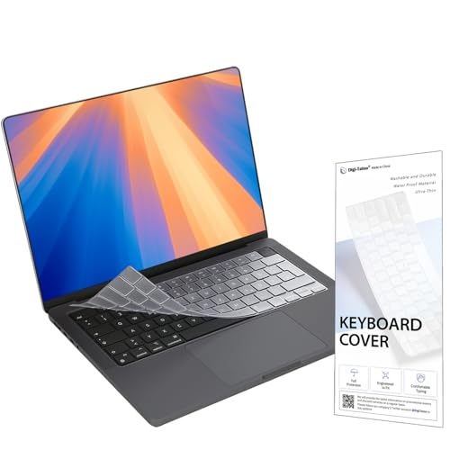 EU ISO Keyboard Cover compatibile con MacBook Neo n 2026 ~ 2022 MacBook Pro 14'/16' n MacBook Air 13'/15' (M5 M4 M3 M2 Pro/Max) - Protezione protettiva trasparente per tastiera sottile