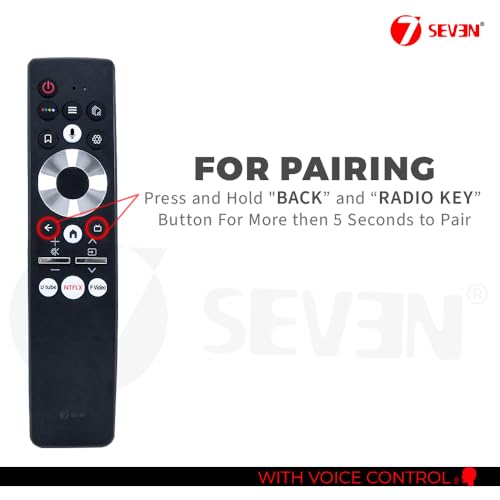 Image of 7SEVEN Compatible of Haier Bezel Less Tv Remote Original HTR-U29A Model Suitable to LE43K6600SG LE50K6700UG LE65S8000UG Variant AI Smart Voice Command by Google Assistant - Pairing Must !
