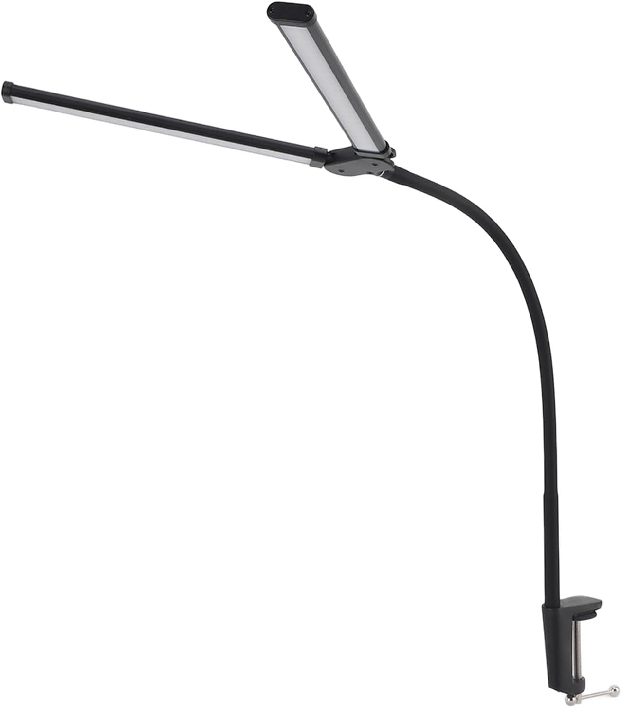 Double Swing Arm LED Desk Lamp, 3 Color Modes, Stepless Dimmable, 10W Flexible Gooseneck Light with Clamp for Home Office, Ambient USB 5V Plug in Desk Lighting, Stylebestobh382qp7v