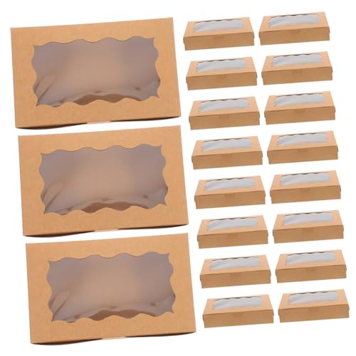 VERDANVERSE 50pcs Boxes Boxes Macaron Boxes with Clear Window Multi Function Bakery Cases for Cookies Cake Packaging for Parties and Takeout Desserts