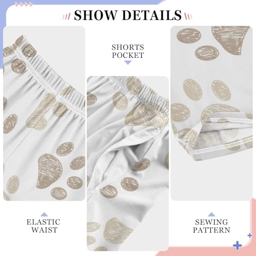 Boys' Pants Dog Puppy Footprints Long Bottoms Jogger Pants Elastic Waist Trousers with Pockets S-XL4