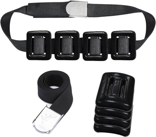 MOPHOEXII Dive Belt with Coated Lead Weights - Nylon Belt with Metal Quick Release Buckle for Scuba & Free Diving (1lb-3.3lb / 0.5kg-1.5kg) 4pcs