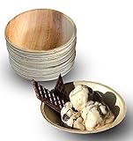 Raj Disposable Palm Leaf Bowls (25 Count, 6.5' Bowls) Strong Bowls Like Bamboo Party Bowls - Decorative Compostable Tableware for Lunch, Dinner, Camping, Outdoor, BBQ, Picnic, Parties