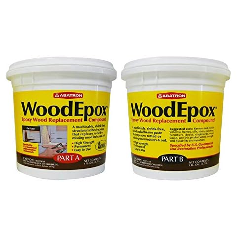 Abatron WoodEpox Kit - 2 Gallon - 2-Part Structural Epoxy Adhesive and Wood Hardener - Wood Filler Putty Cover