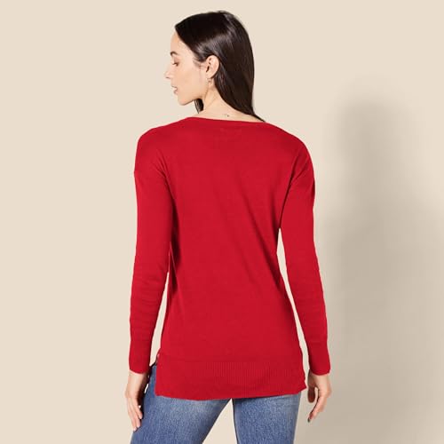 Image of Amazon Essentials Women's Lightweight V-Neck Tunic Sweater, Long Sleeve, Ribbed (Available in Plus Size)
