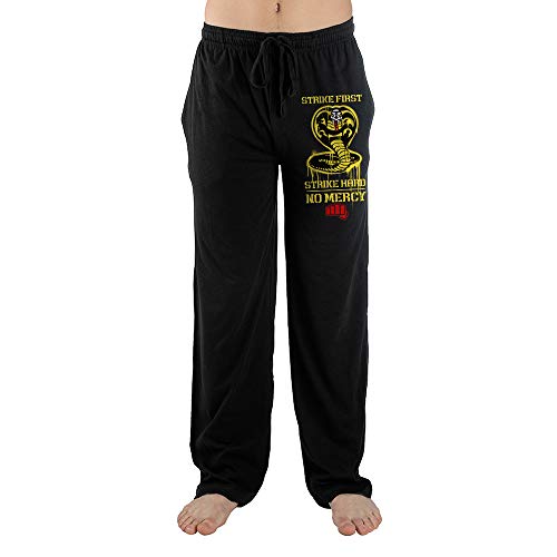 Mens Black Cobra Kai TV Series Lounge Wear Sleep Pajama Pants