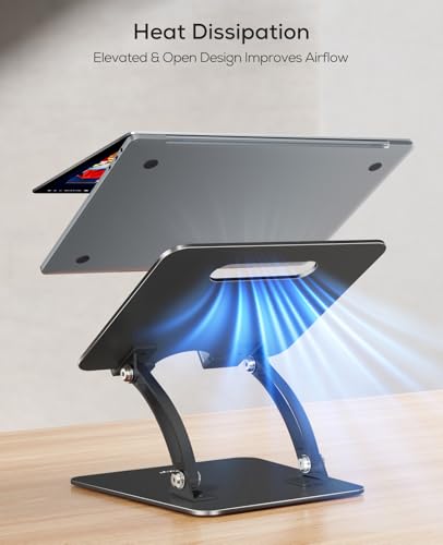 Nulaxy C1 Adjustable Laptop Stand — Dual-Shaft Riser for Eye-Level Posture — view 5