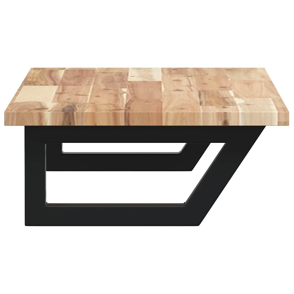 Estantería para lavabo de pared de acero y madera maciza de acacia, 60 x 40 cm, soporta 100 kg, ahorra espacio con soporte trapezoidal, ideal para lavabos de baño, lavabo con armario bajo