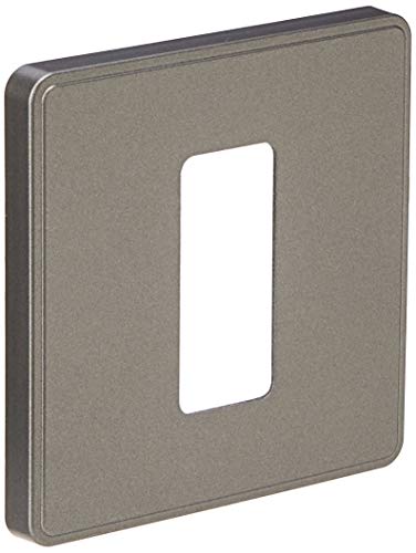 MK Dimensions 1 Gang 20A Large Rocker Switch Dark Silver Synthetic Finish Frontplate