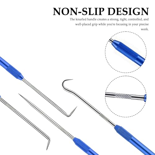 Image of Salior 2PCS CarbonSteel Hook Tool and Pick Set,Double End Pick and Hook Set Auxiliary Dismantling Fittings,Universal O Ring Pick Set and Hook Tool Car Accessories Fit for Most Cars (Blue)