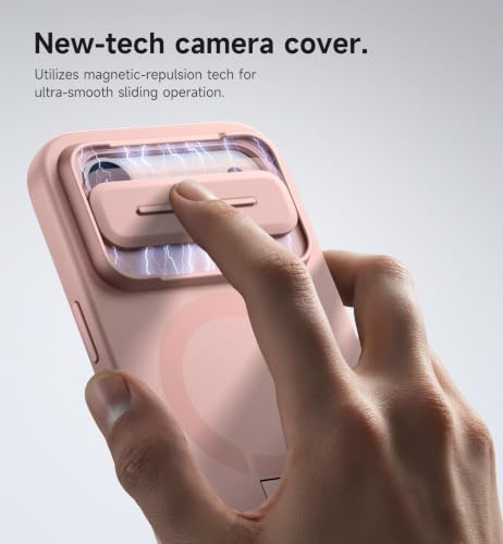 Image of SURITCH for iPhone Air Case with Camera Control Cover, Camera Slide Cover and Adjustable Kickstand, Compatible with MagSafe, Shockproof Bumper Protective Cases for iPhone 17 Air 6.5 Inch, Pink