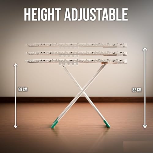 Image of OBBO Deluxe Heavy-Duty Wooden Ironing Board with Base | Large 122 x 47 cm Foldable & Adjustable Height | Heat-Resistant Iron Table for Home Use