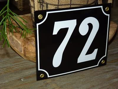Numéro de maison émail 18x15 cm noir de prestige pour villa