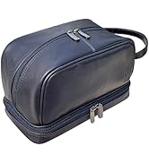 RUSTIC TOWN Leather Toiletry Bag for Men Travel Shaving Dopp Kit Toiletries Organizer Cosmetic Ma...