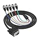 XMSJSIY VGA zu BNC Kabel 15Pin VGA Stecker zu 5 BNC Buchse RGBHV Koaxial Monitor Verlängerungskabel Hochauflösung Video Verbinder Breakout Draht für DVR HDTV Projektor - 1.5M / 4.92FT