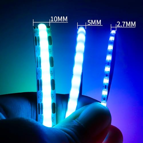 Tira LED WS2812B 3.2FT 160 LEDs/m RGB 2.7mm Ancho DC12V miniatura 3