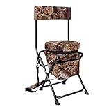AUSCAMOTEK 360-Degree Swivel Hunting Chair with Thick Cushion - Foldable and Portable Camo Chair for Outdoor Hunting-Woodland Camo