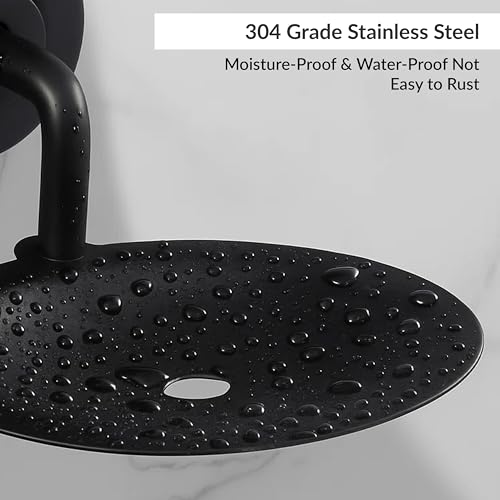Image of Plantex (Primax) 304 Grade Stainless Steel Soap Holder /Stylish and Durable Soap Dish for Bathroom /Single Soap Tray /Bathroom Accessories - Daizy (Black)
