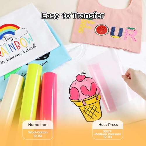 Image of HTVRONT Heat Transfer Vinyl White HTV Rolls - 12 inch x 15ft White Iron on Vinyl for All Cutting Machines, White HTV Vinyl for Shirts - Easy to Cut & Weed for Heat Vinyl Design