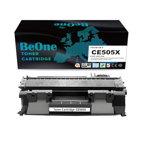 BeOne Sustitución con 05X CE505X 05A CE505A Cartucho de Tóner Compatible con Impresora HP LaserJet P2030 P2055 P2035N P2035 P2055D P2055DN P2055X (2 Negro)
