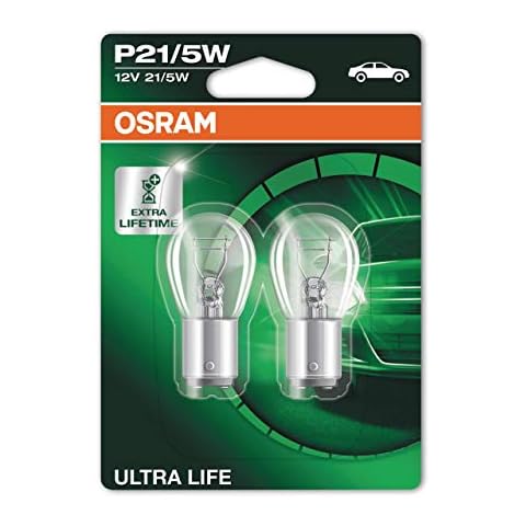 OSRAM ULTRA LIFE P21/5W halogen signal lamp, brake light, rear fog light, 7528ULT-02B, 12 V passenger car, double blister (2 units) Cover