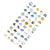 FELTECHELECTR 50pcs Weather Stickers Laptop Luggage Decals Cartoon DIY Small Weather Symbol Stickers for Journaling and Decoration