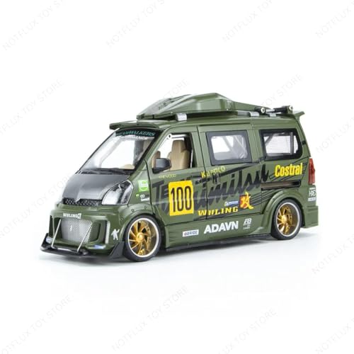 Image of 1:24 Scale Wuling Van Toy Car - Die Cast Metal Mini Delivery Van with Luxury Finish, Opening Doors, Pull Back Action & Realistic Details [Random Color] [Pack of 1]