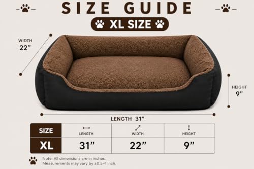 Image of SITSNOOZE Premium Orthopedic Dog Bed XL for Large Dogs 20 to 30 kg Washable Reversible Cushion Sofa for Boxer, Rottweiler and Doberman Breeds (Brown & Black, XL)
