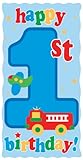 Creative Converting Party Decoration Diecut Sign, Fun at One 1st Birthday, Blue