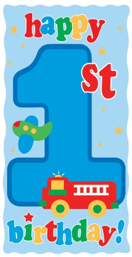 Creative Converting Party Decoration Diecut Sign, Fun at One 1st Birthday, Blue