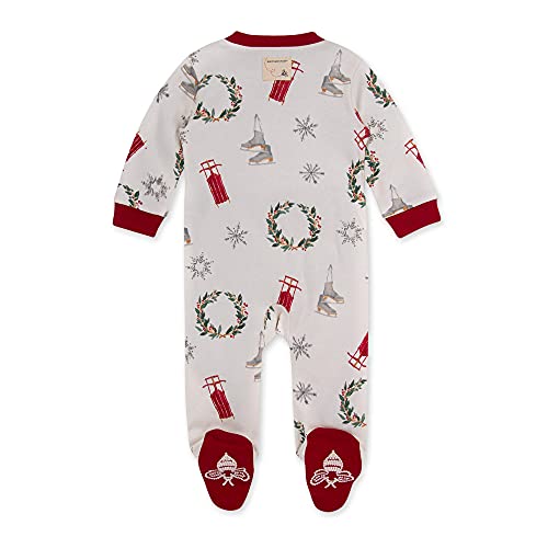 Image of Burt's Bees Baby unisex-baby Sleep & Play, Organic One-piece Romper-jumpsuit Pj, Zip Front Footed Pajama